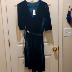 NWT Lane Bryant Velvet Teal Dress 18/20